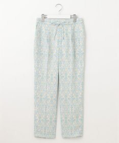 自由区 【洗える】ダマスクフローラルプリントテーパード パンツ