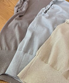 23区 L 【洗える】クリスピーシアールレックス ギャザースリーブ ラメ ニット