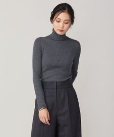 ICB 【洗える】エクストラファインメリノリブ タートルネックニット