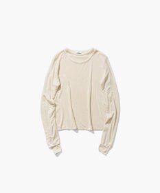 ATON SILK BLENDED CIRCULAR RIB | クルー＆クルーレイヤードプルオーバー