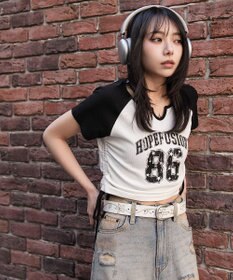 WEGO キーネックサイドレースアップちびT