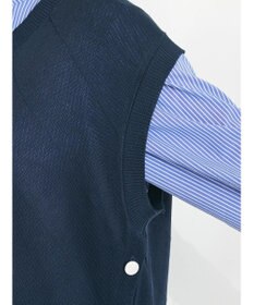 CRAFT STANDARD BOUTIQUE 【洗える】ニットベスト+バンドカラーシャツ-SET