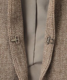 23区 【洗える】ウールライクカルゼ ノーカラー ジャケット