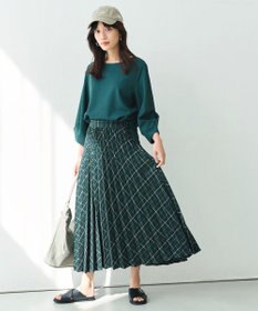 ANY L コンフォータブル袖タックブラウス