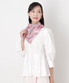 MOONBAT 【シルク100%】FURLA (フルラ) 花柄 シルクプリントスカーフ 65cm×65cm  UV対策 手洗い可能