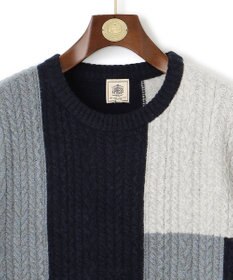 J.PRESS MEN 【Cash Lamb's Wool】クレイジーパターン ケーブルクルーネック ニット