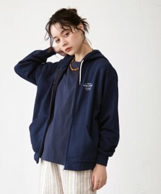 J.PRESS YORK STREET 【UNISEX】フルジップ裏毛ロゴパーカー