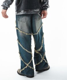 WEGO 【ユニセックス着用ITEM】フリンジデニムパンツ