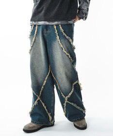 WEGO 【ユニセックス着用ITEM】フリンジデニムパンツ