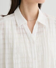 Green Parks シアーチェックシャツワンピース