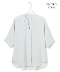 ICB L 【先行予約・WEB限定】BackSatinAmunzen 5分袖キーネックブラウス