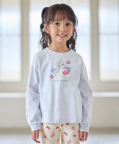 ANY KIDS 【Strawberry Collection】アートプリント 長袖Tシャツ サックスブルー