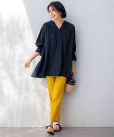 23区 S 【洗える】リネンレーヨンストレッチ テーパードパンツ