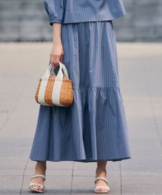 23区 【一部店舗限定/洗える】ハイカウントウェザーストレッチ ティアード スカート