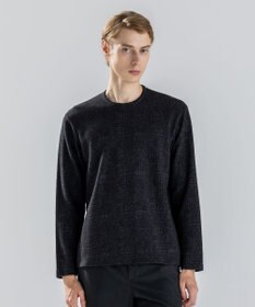 JOSEPH HOMME 【新素材】パフィーチェックジャージー　クルーネックカットソー グレー系