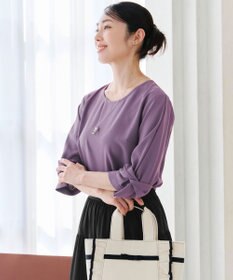 Tiaclasse 【洗える】ねじりリボン袖ブラウス