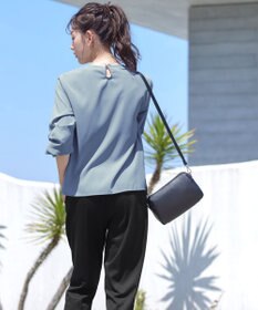 Tiaclasse 【洗える】ねじりリボン袖ブラウス