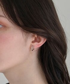 Phoebe 〈アレルギー対応〉シャイニーダブルフープセラミックピアス　シルバー