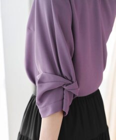 Tiaclasse 【洗える】ねじりリボン袖ブラウス