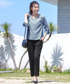 Tiaclasse 【洗える】ねじりリボン袖ブラウス