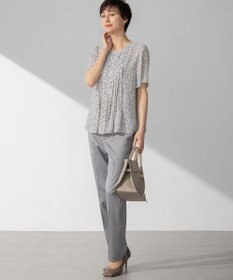 23区 【接触冷感/吸水速乾】ペインティングプリント ブラウス