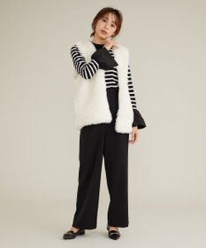 Feroux 【古畑星夏さん着用】パールポイントハイウエストセミワイド パンツ