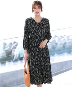 Tiaclasse 【洗える・新色追加】パフスリーブプリーツワンピース