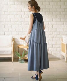 組曲 【WEB限定】クレープストレッチ ティアードキャミワンピース