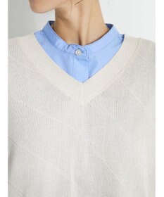 CRAFT STANDARD BOUTIQUE 【洗える】ニットベスト+バンドカラーシャツSET-B