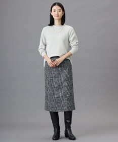 J.PRESS LADIES ウールシルクツイードグレンチェック スカート