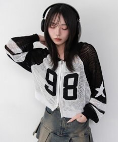 WEGO ラグランメッシュニットパーカー