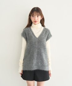 earth music&ecology 【予約】キャットライクヤーンニットベスト