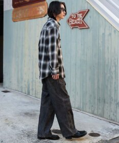 WEGO 【ユニセックス着用ITEM/ウエストゴム】ユルフィットデニムイージーパンツ