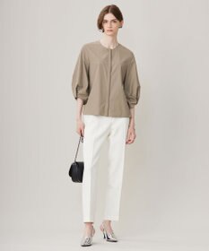 ICB 【洗える】 コットンナイロンタイプライター デザインブラウス