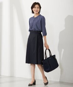 J.PRESS LADIES L 幾何プリント ボウタイ カットソー