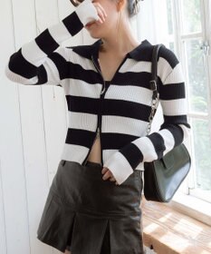 WEGO Wジップコンパクトニットカーデ