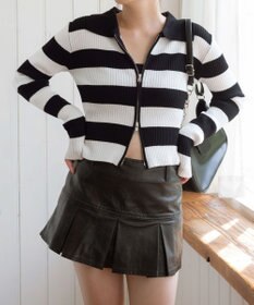 WEGO Wジップコンパクトニットカーデ