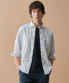 JOSEPH ABBOUD 【キングサイズ・2WAY】リバーシブルストライプ 七分袖 シャツ