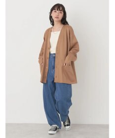 earth music&ecology ヘリンボーン調Ｖネックカーディガン