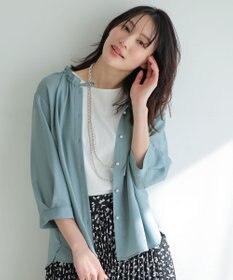 ANY SIS 【2WAY】スムージーポリエステル フリルネック ブラウス