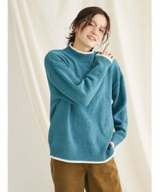 CRAFT STANDARD BOUTIQUE 洗えるモールニット配色プルオーバー