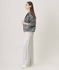 ICB 【洗える】サテンボンディング ジップアップパーカー