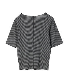 Green Parks メローリブ５分袖ボーダープルオーバー