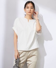 ICB 【接触冷感・UVカット・洗える】ヴィンテージスパンブロード デザインブラウス