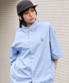 WEGO 【ユニセックス着用ITEM/MLサイズ展開】オックスフォードワンポイントシャツ（SS）
