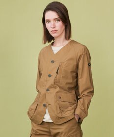 JOSEPH ABBOUD MOUNTAIN 【軽量】ハイパワーストレッチカルゼ ノーカラーアウトドアブルゾン