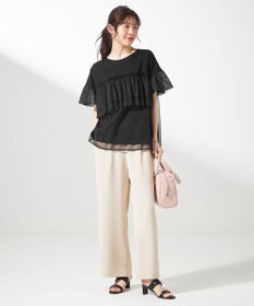 ANY SIS L 【洗える】チュール重ね プルオーバー