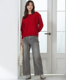 ANY SIS 【CICA加工・選べる9色展開】クルーネックバックスリット ニット