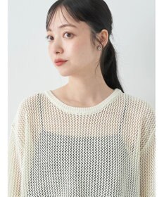 earth music&ecology ラメメッシュプルオーバー