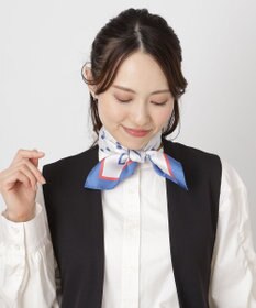 MOONBAT 【シルク100%】MACKINTOSH PHILOSOPHY(マッキントッシュ フィロソフィー）ドット シルクプリントスカーフ 日本製 68cm×68cm UV対策